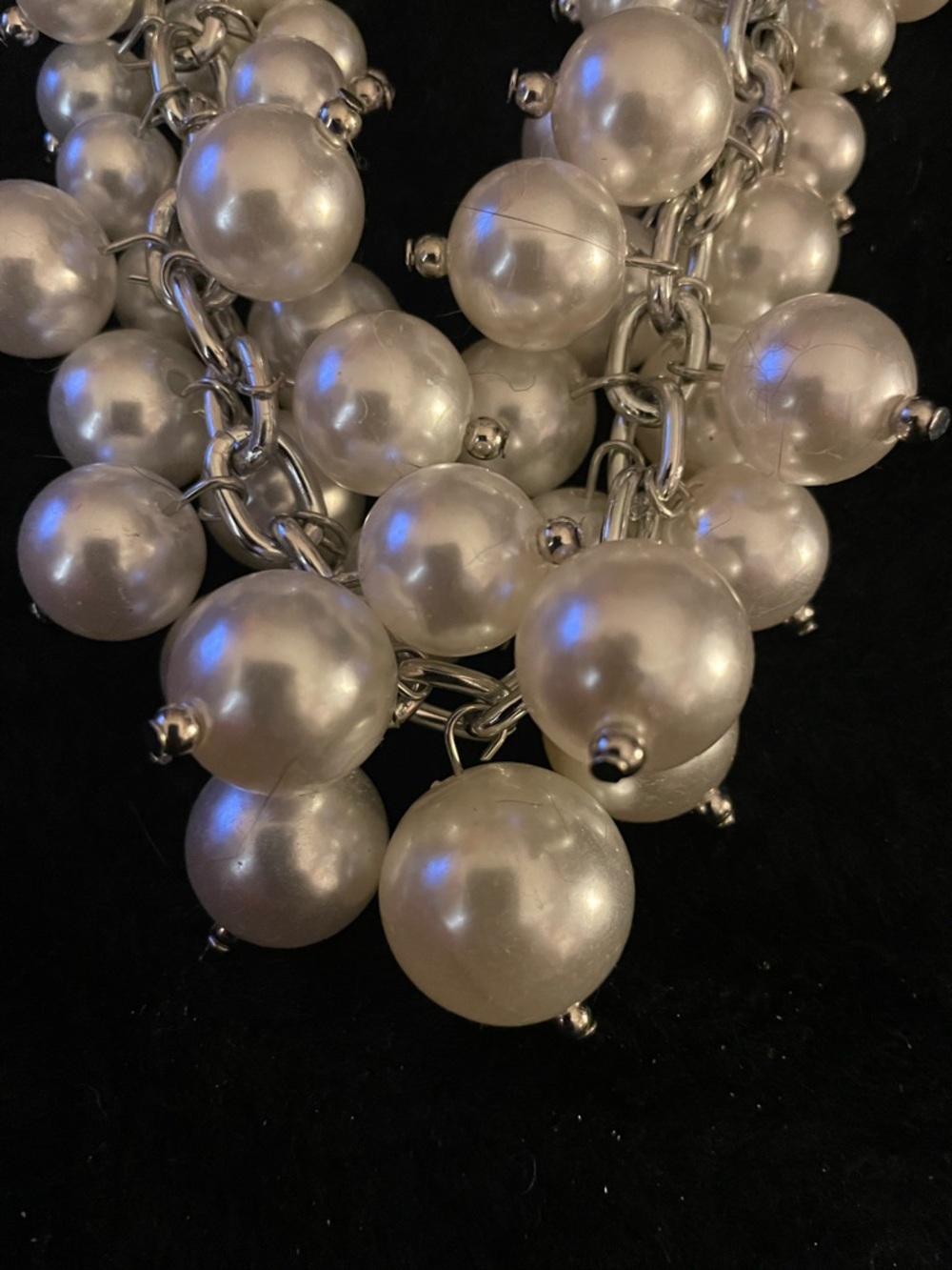 Ashley Stewart Silver-Tone Ivory Pearl Multi-Strand Necklace with Matching Studs - Picture 7 of 7